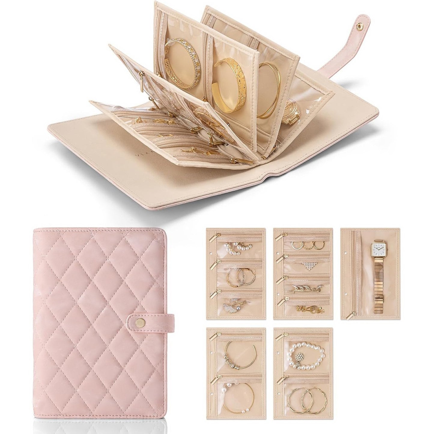 🔥🎄Luxury Leather Portable Jewelry Storage Book