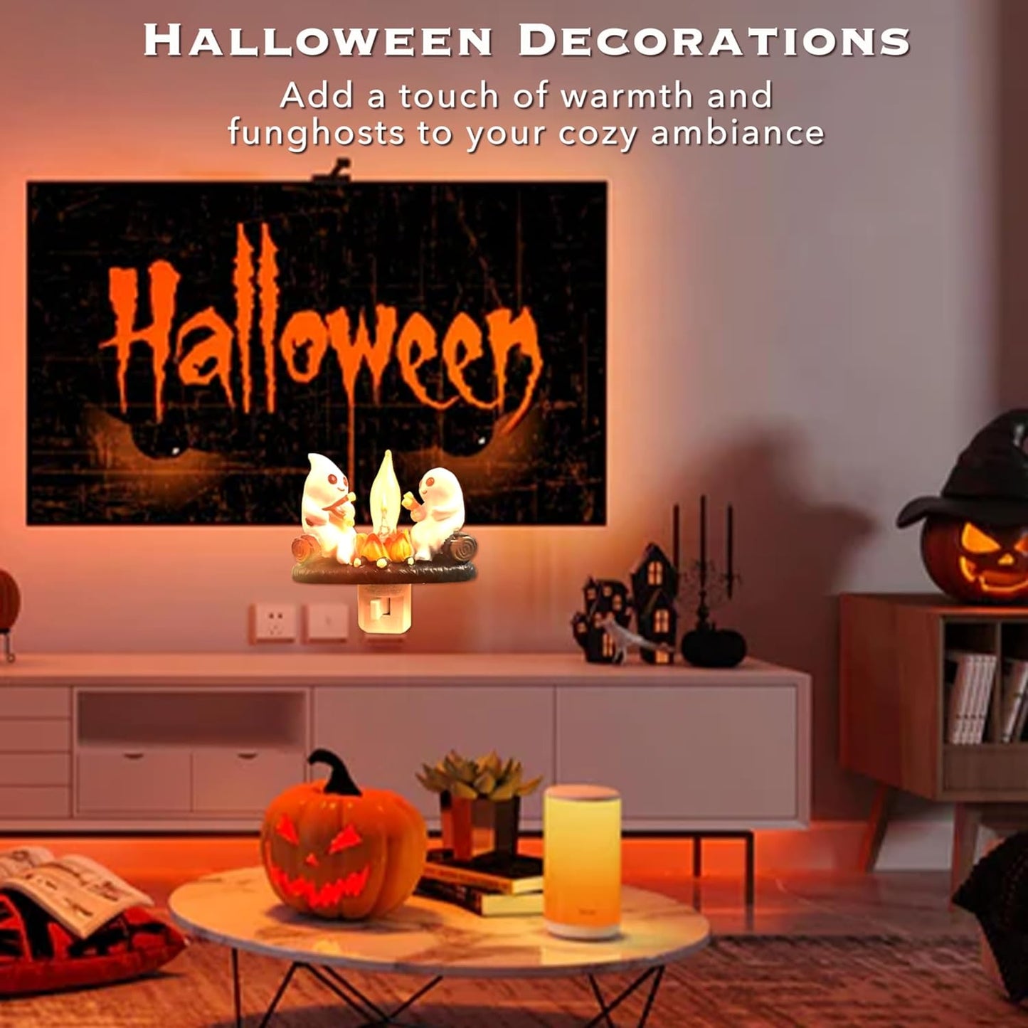 Ghost Campfire Flickering Nightlight Halloween Gifts