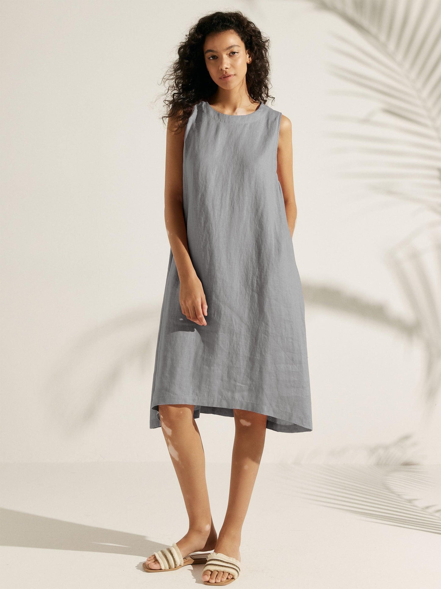 100% Linen Lightweight Sleeveless Dress SIENNA