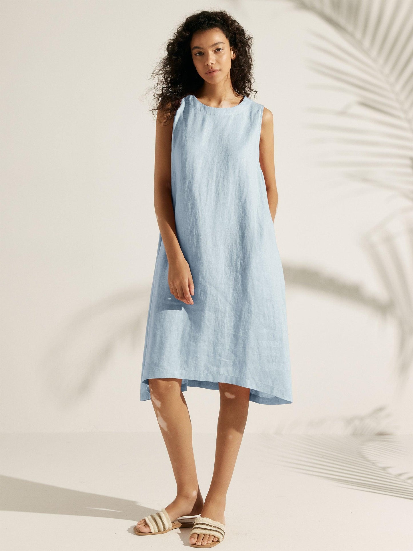 100% Linen Lightweight Sleeveless Dress SIENNA