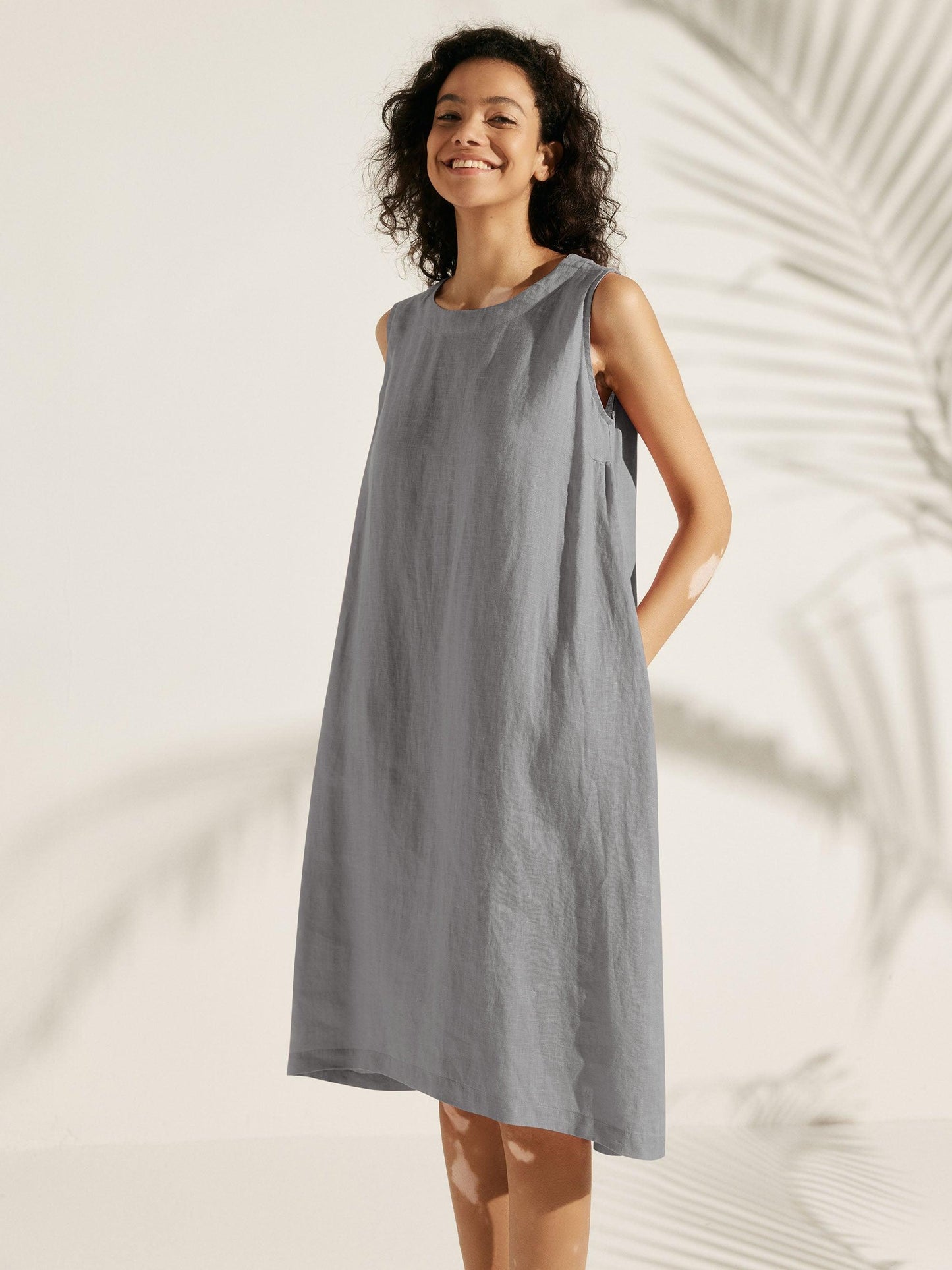 100% Linen Lightweight Sleeveless Dress SIENNA