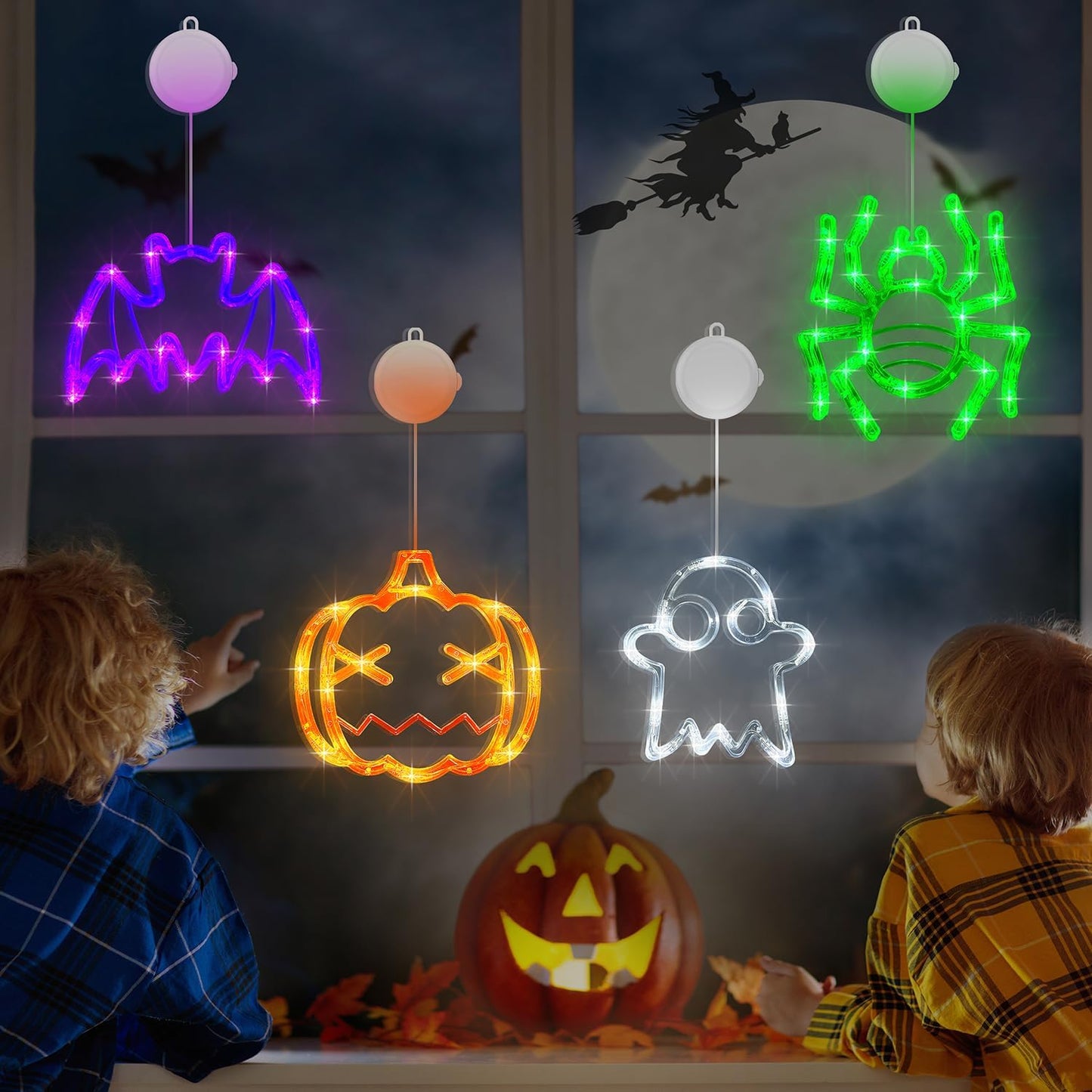 👻Halloween Hot Sale-Halloween Decorations Window Lights with Suction Cup🎃