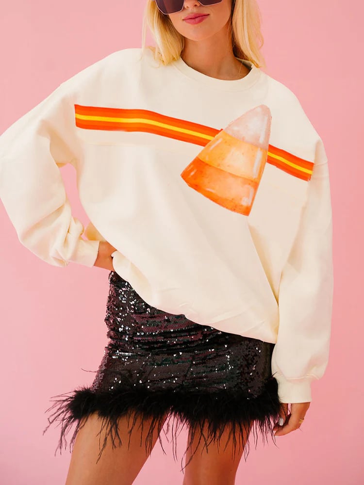 🎃Halloween Sequin Pullover Long Sleeve Sweatshirts Tops