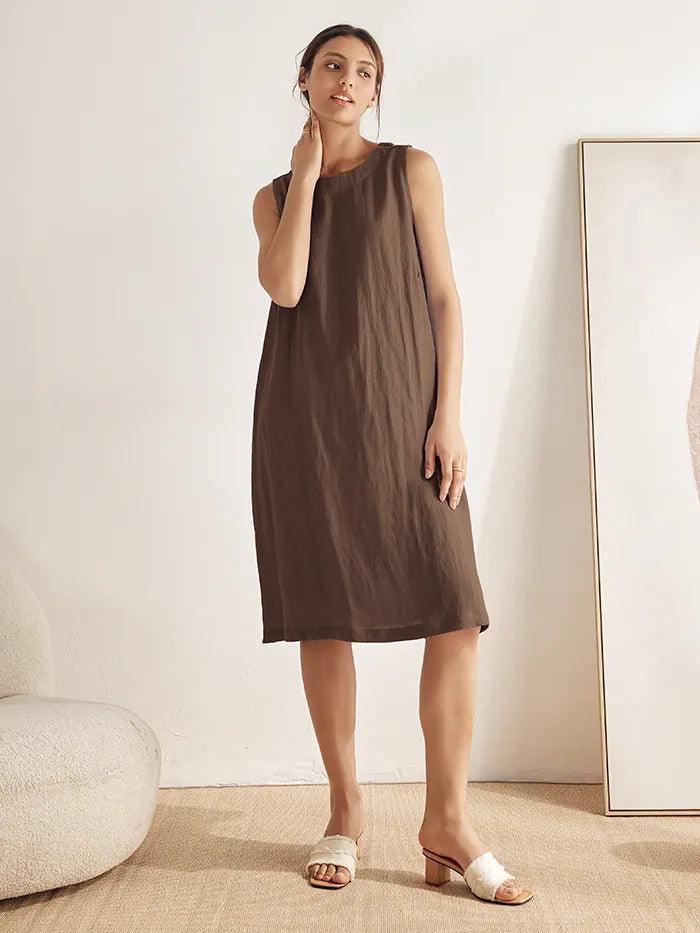 100% Linen Lightweight Sleeveless Dress SIENNA