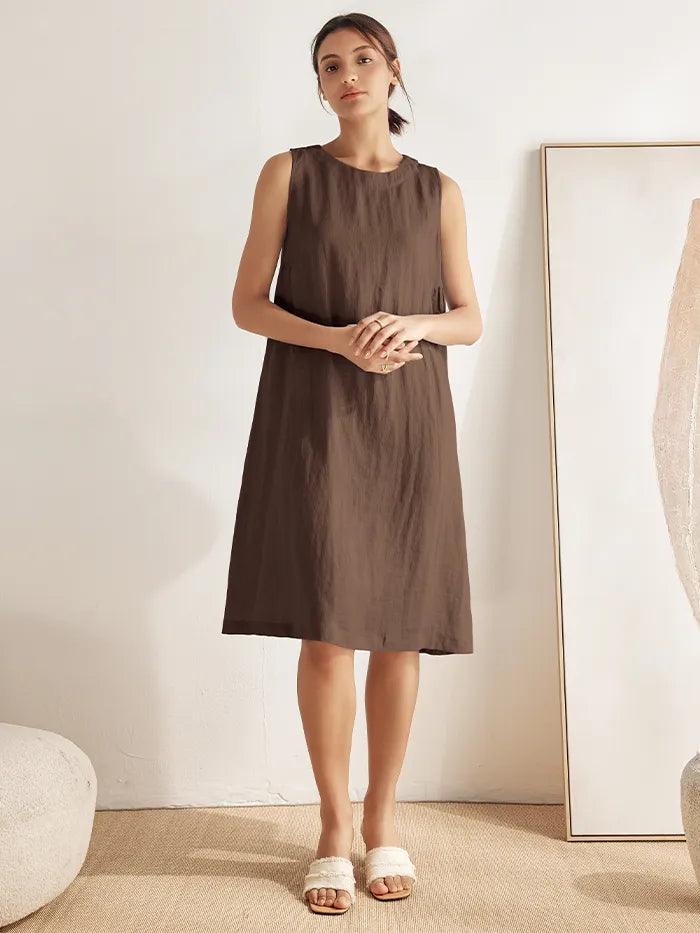 100% Linen Lightweight Sleeveless Dress SIENNA