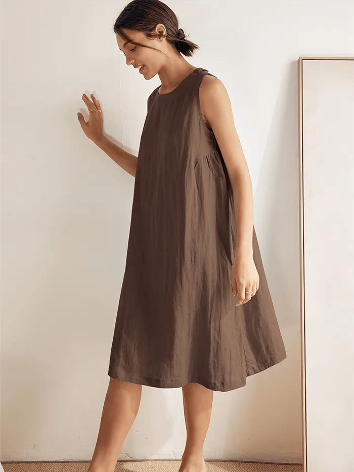 100% Linen Lightweight Sleeveless Dress SIENNA