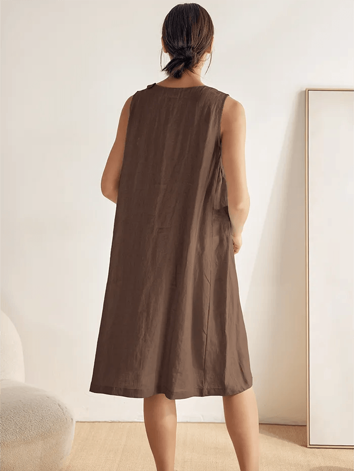 100% Linen Lightweight Sleeveless Dress SIENNA