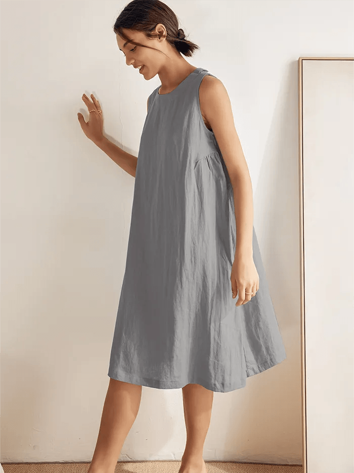 100% Linen Lightweight Sleeveless Dress SIENNA