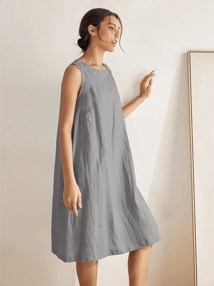 100% Linen Lightweight Sleeveless Dress SIENNA