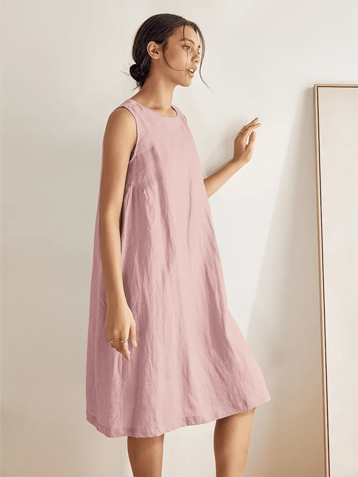 100% Linen Lightweight Sleeveless Dress SIENNA