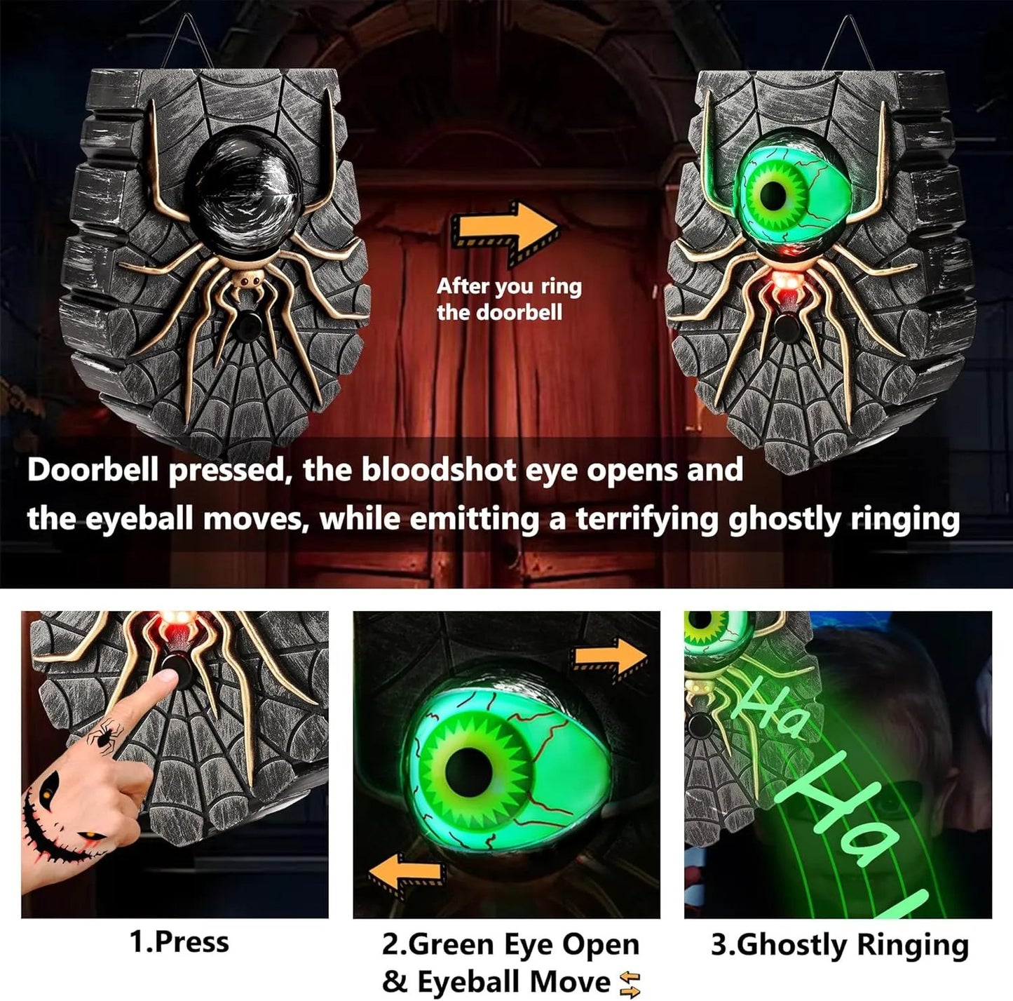 🔥2025 HOT SALE🔥Novelty Doorbell Halloween Door Decorations