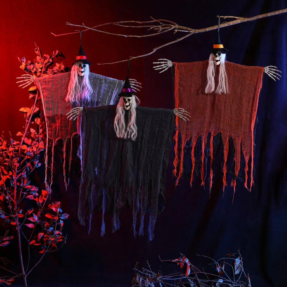 🎃💀Halloween Decoration Props Hooded Skeleton Hanging Ghosts