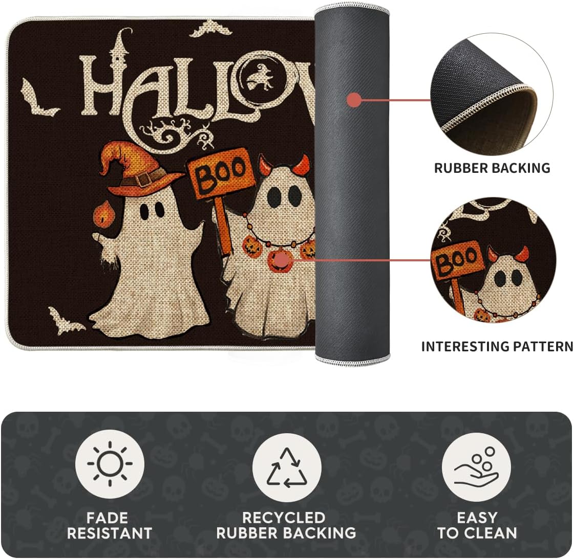 🎃 Washable Non-Slip Halloween Kitchen Rug Sets of 2