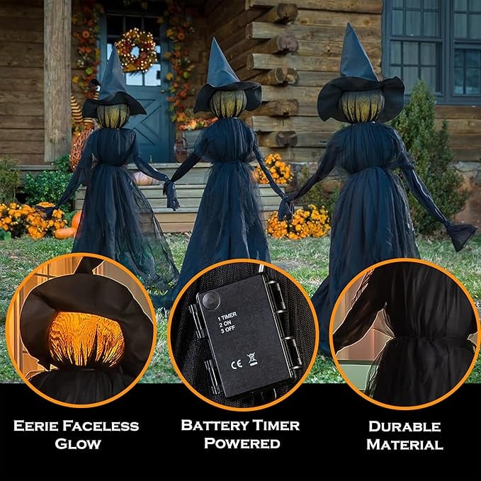 ⚡This Week's Special Price $29.99🎃2025 Halloween Sale 🧙♀️Lighted Halloween Witch Stakes🪄M13