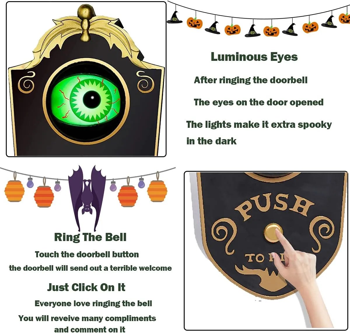 🔥2025 HOT SALE🔥Novelty Doorbell Halloween Door Decorations