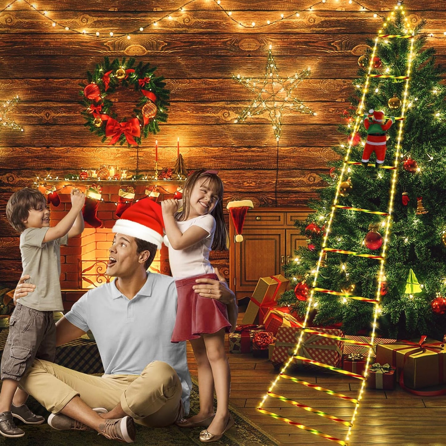 🎄2025 Christmas Sales🎅2025 Christmas Santa Climbing Stairs Light