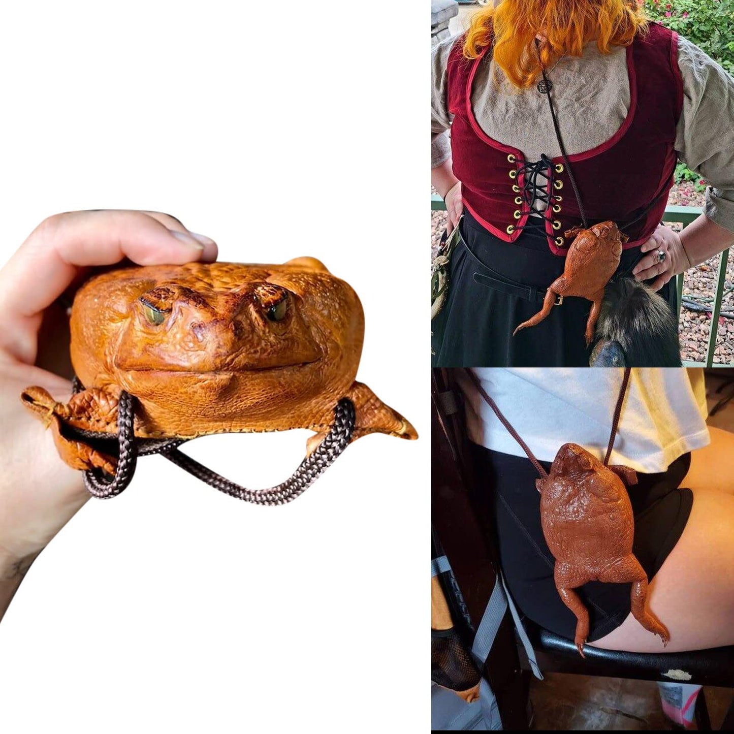 🎃Halloween Decorations🐸Funny Cane Toad Frog Purse