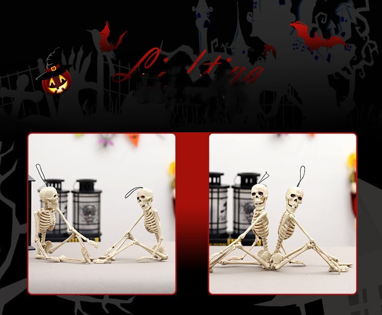 Human Skeleton Scary Bones Poseable Hanging Halloween Prop Party Decorations