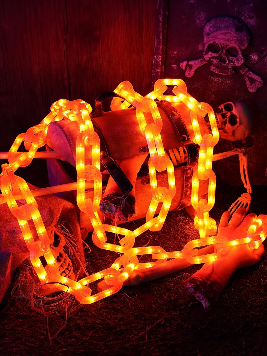 🎃Halloween Decorations Battery String Lights - 6.5 Ft 100 LED Plastic Chain String Lights with Waterproof