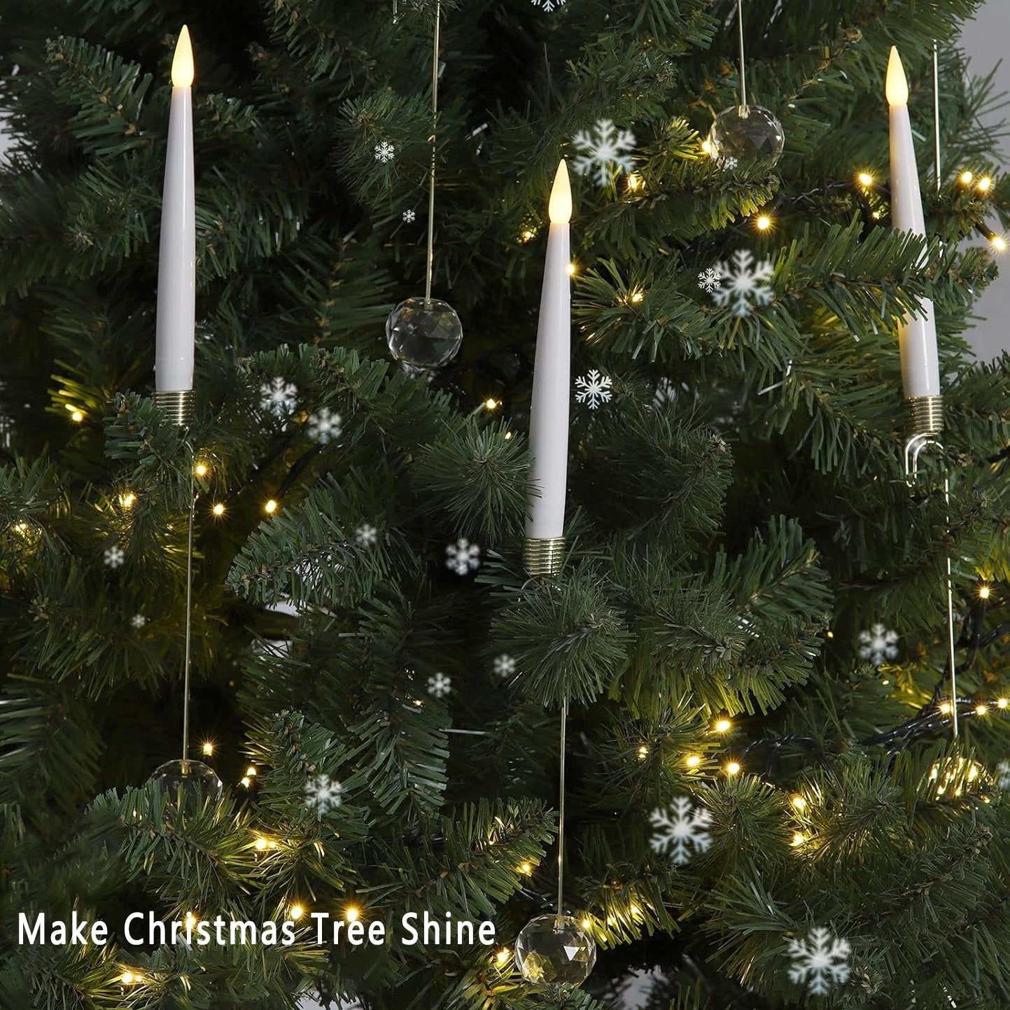 🎄 Crystal Ball/Snowflake Christmas Tree Led Candles💎✨✨