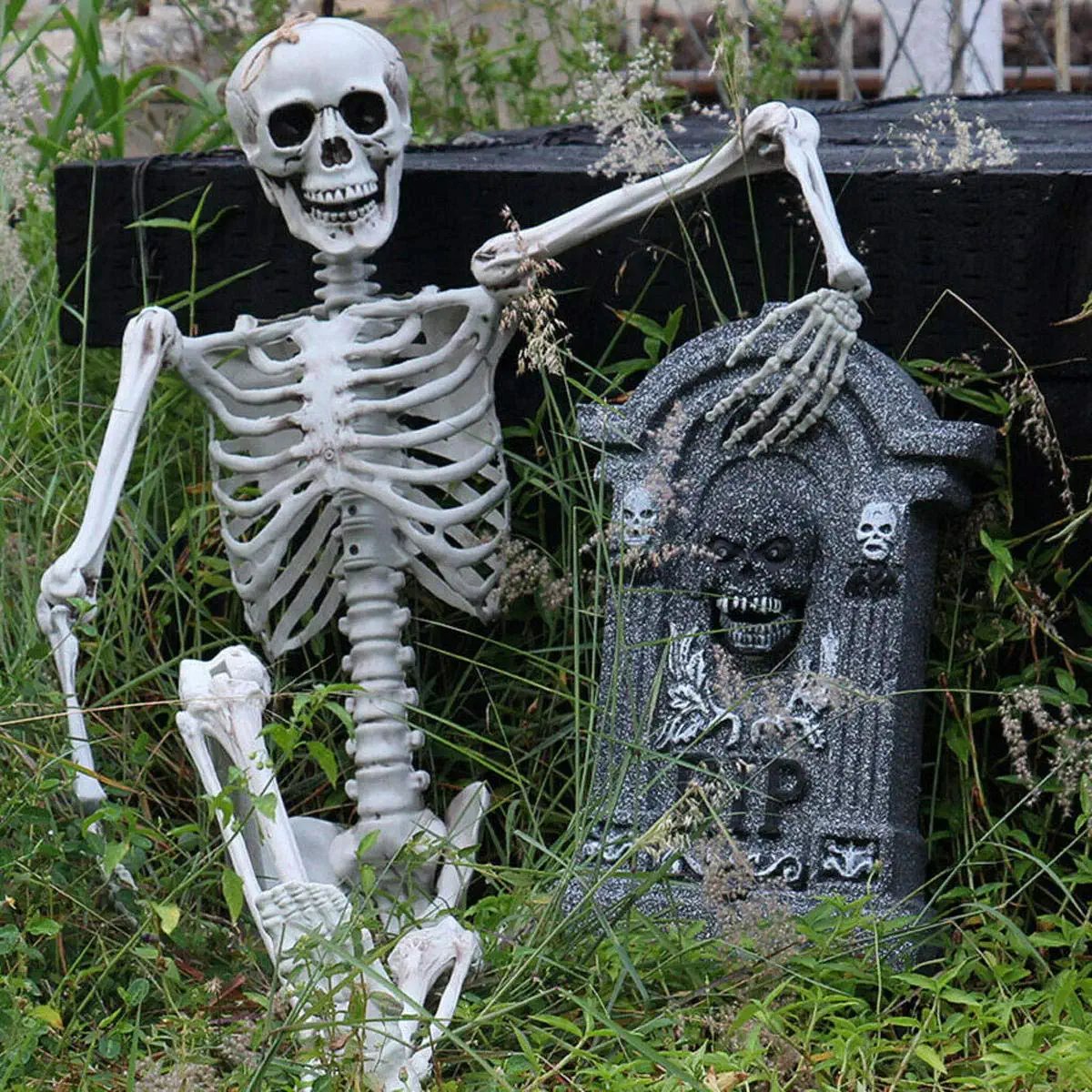 Human Skeleton Scary Bones Poseable Hanging Halloween Prop Party Decorations