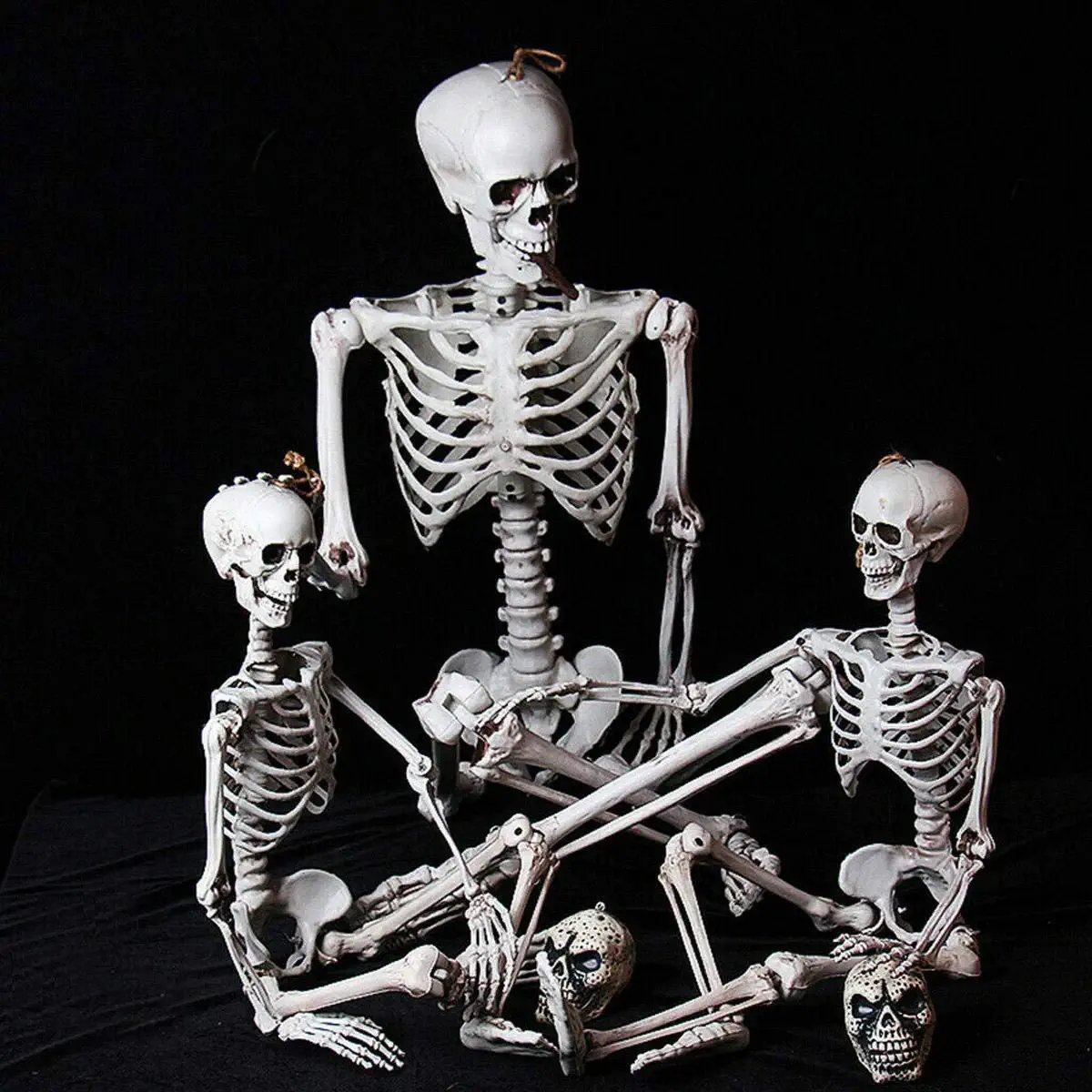Human Skeleton Scary Bones Poseable Hanging Halloween Prop Party Decorations