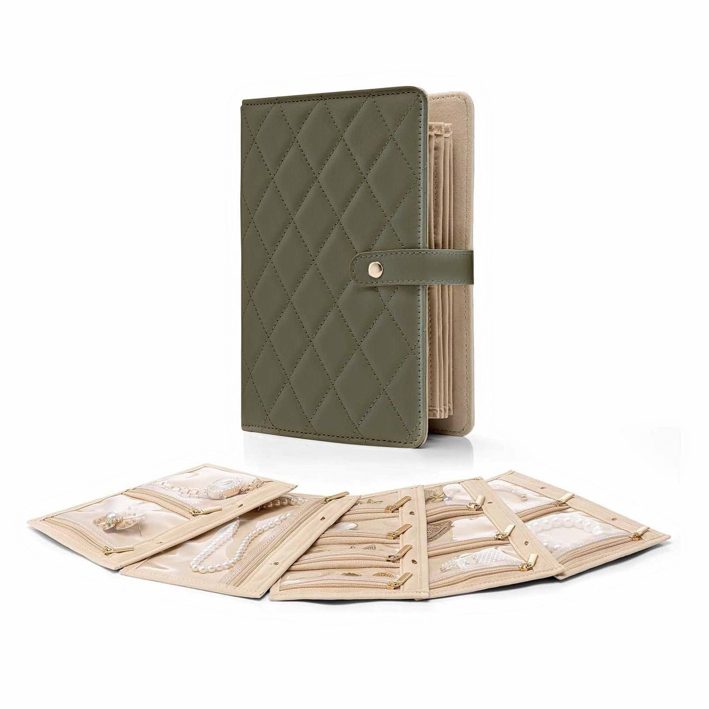 🔥🎄Luxury Leather Portable Jewelry Storage Book