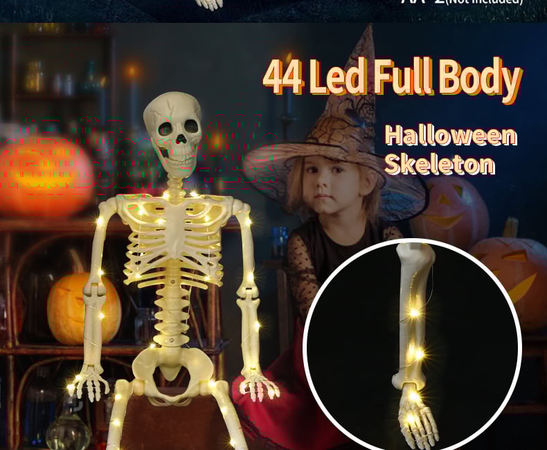 Human Skeleton Scary Bones Poseable Hanging Halloween Prop Party Decorations