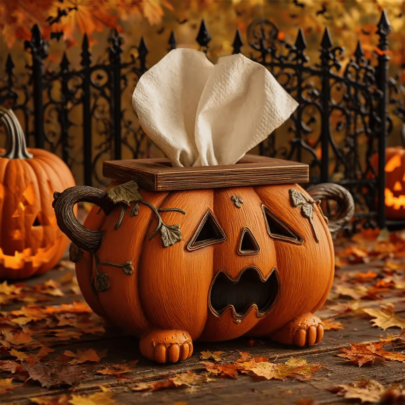 Halloween Pumpkin Tissue Box Holder