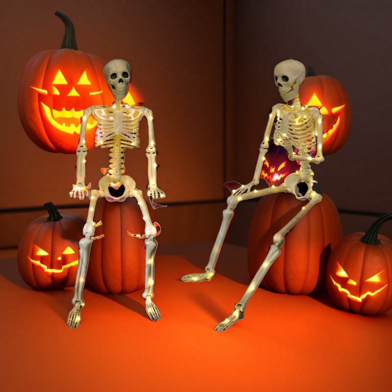 Human Skeleton Scary Bones Poseable Hanging Halloween Prop Party Decorations