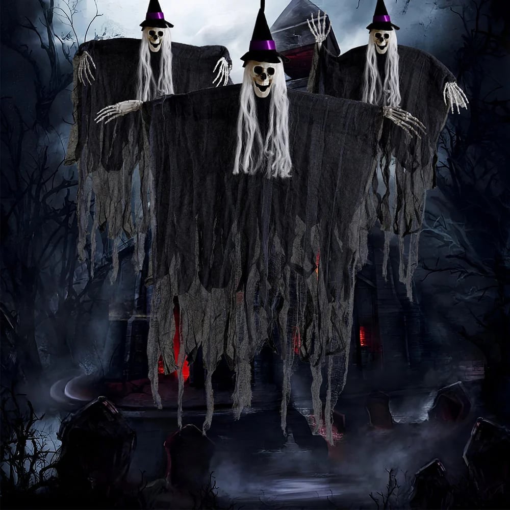 🎃💀Halloween Decoration Props Hooded Skeleton Hanging Ghosts