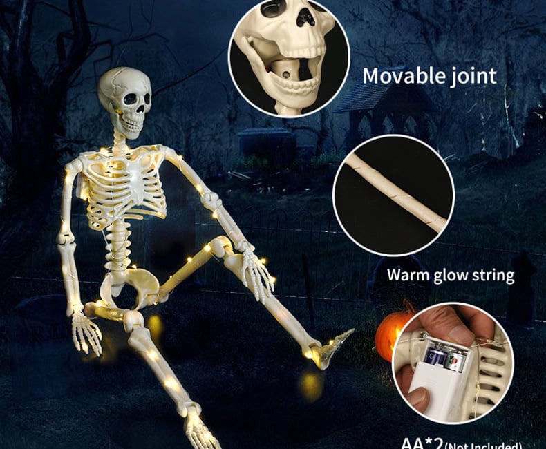 Human Skeleton Scary Bones Poseable Hanging Halloween Prop Party Decorations