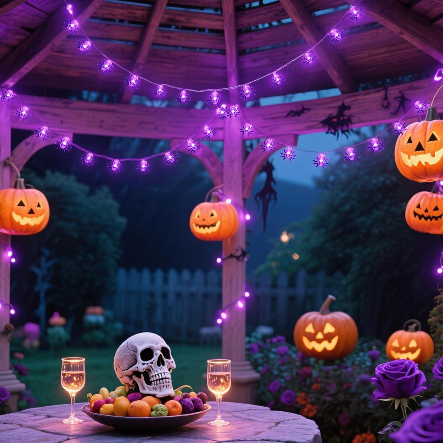 š2025 Halloween Hot Saleā”Halloween LED Light String - 10ft Battery-Powered Fairy Lights with Ghosts, Pumpkins, Spiders & Skulls for Indoor/Outdoor Decor