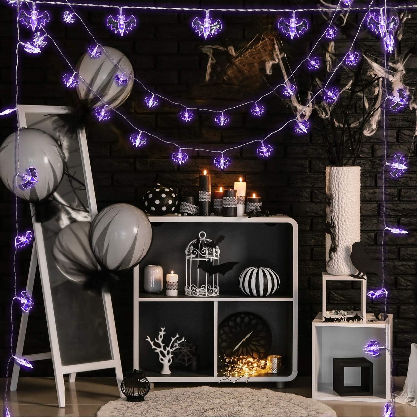 š2025 Halloween Hot Saleā”Halloween LED Light String - 10ft Battery-Powered Fairy Lights with Ghosts, Pumpkins, Spiders & Skulls for Indoor/Outdoor Decor