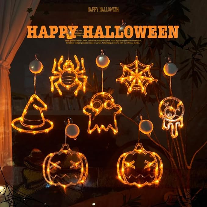 👻Halloween Hot Sale-Halloween Decorations Window Lights with Suction Cup🎃