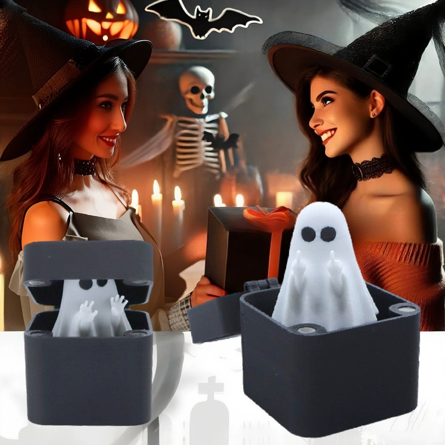 🔥Bestseller🔥🎃👻Halloween Ghost Surprise Gift Box – Spooky Mystery Treats & Fun Holiday Gift for Halloween Lovers