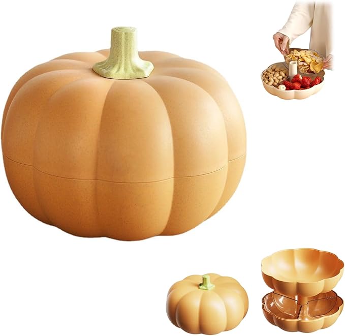 🔥🎃2025 Halloween Sale-Pumpkin Snack Holder, Pumpkin Fruit Plate Creative Candy Box
