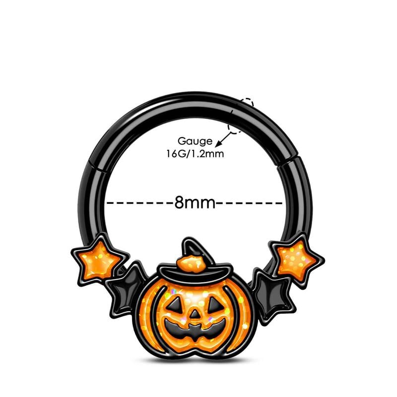 🎃Halloween Decorations🎃 - 16G Wacky Halloween Pumpkin Septum Ring