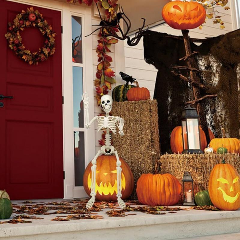 Human Skeleton Scary Bones Poseable Hanging Halloween Prop Party Decorations
