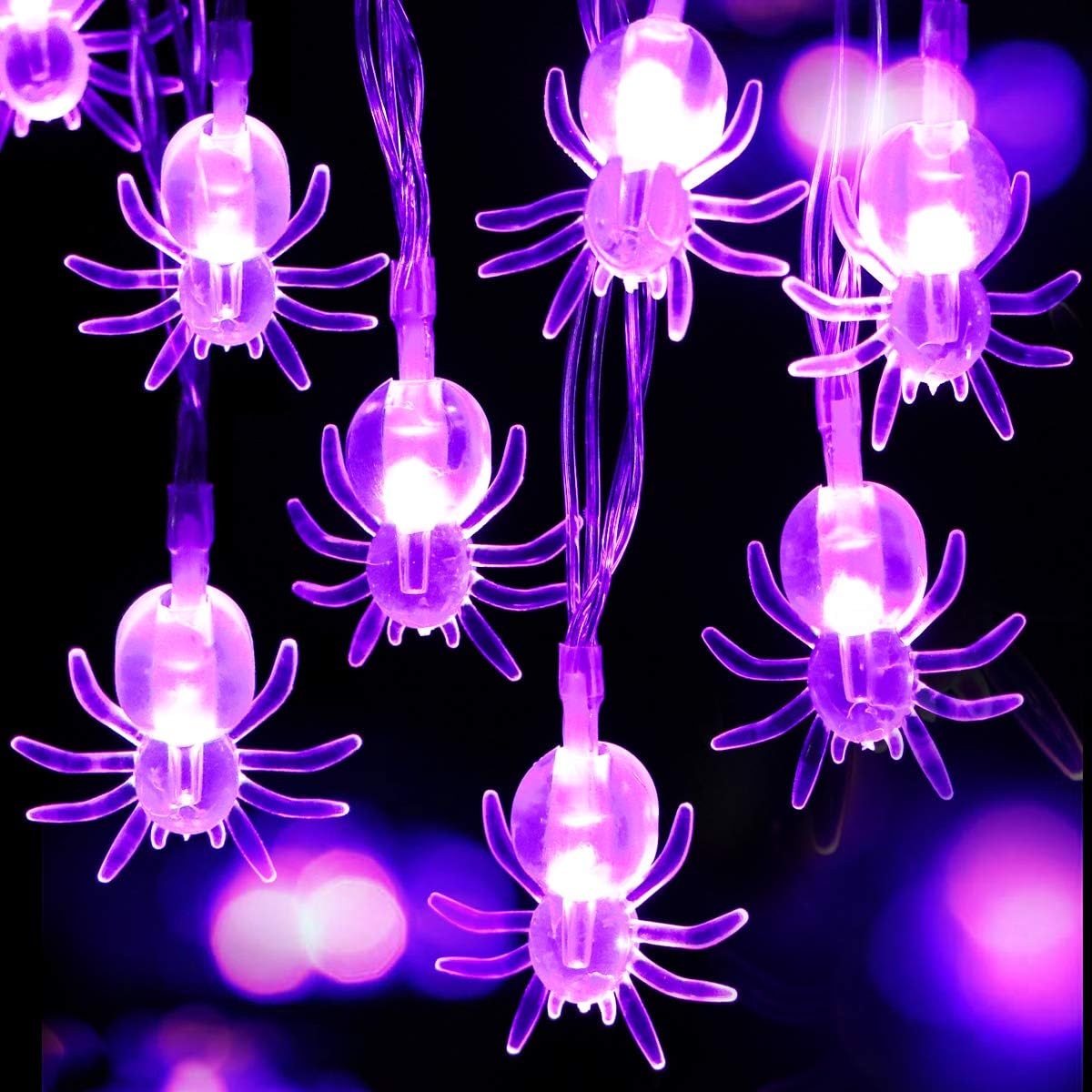 š2025 Halloween Hot Saleā”Halloween LED Light String - 10ft Battery-Powered Fairy Lights with Ghosts, Pumpkins, Spiders & Skulls for Indoor/Outdoor Decor
