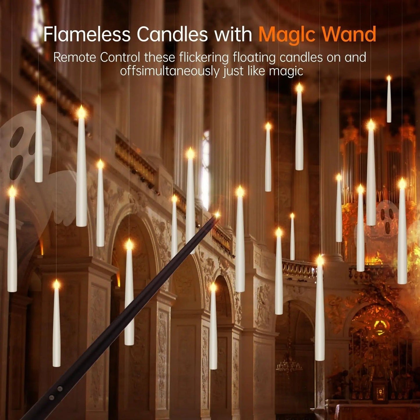 ✨Magical Floating Candles for Halloween/Christmas Decoration