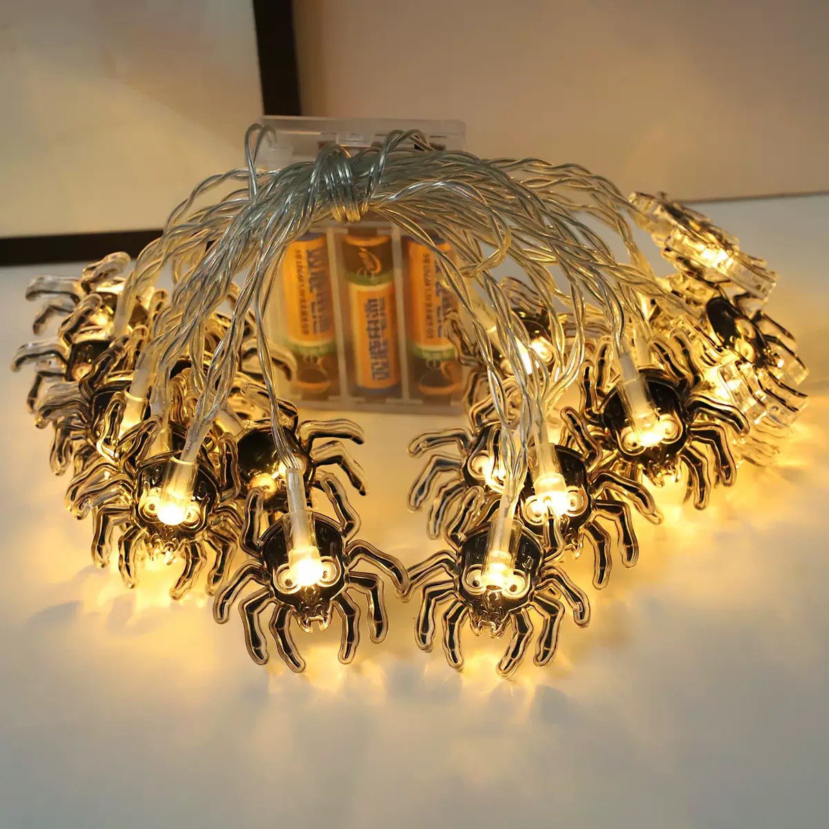 š2025 Halloween Hot Saleā”Halloween LED Light String - 10ft Battery-Powered Fairy Lights with Ghosts, Pumpkins, Spiders & Skulls for Indoor/Outdoor Decor