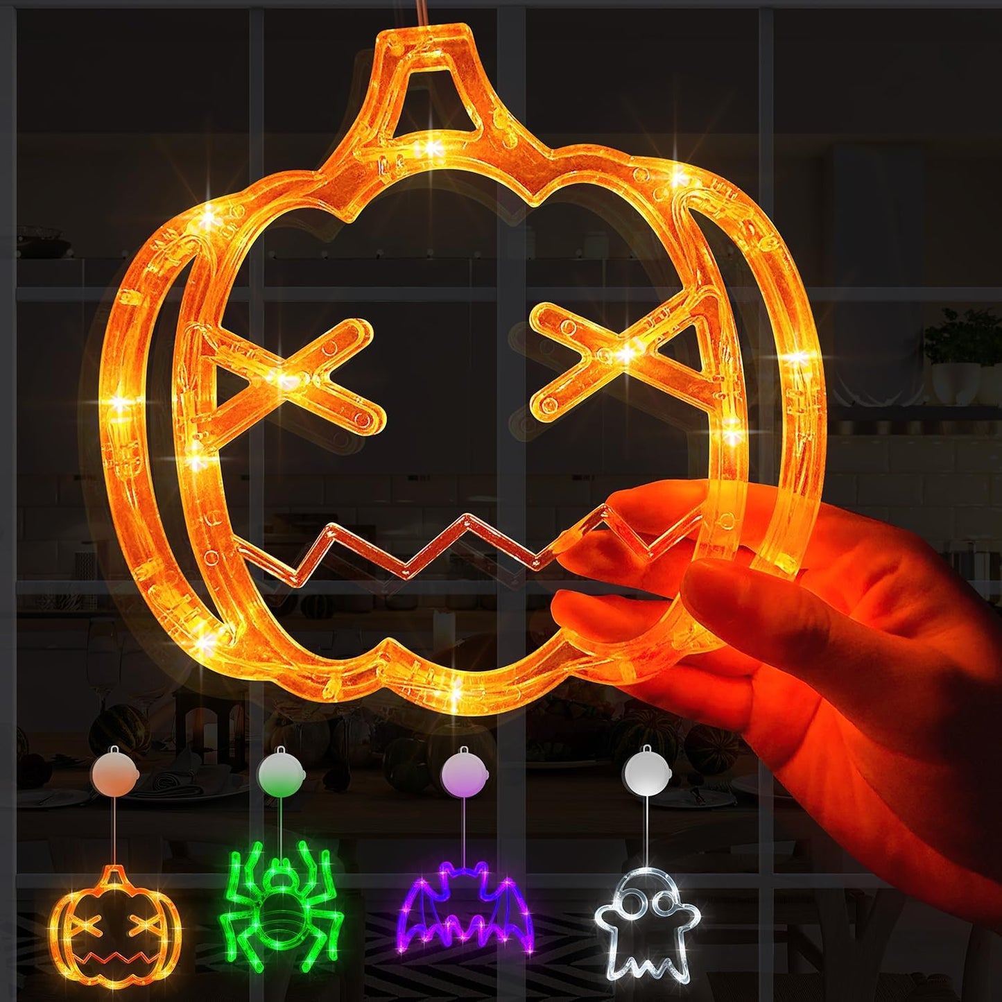 👻Halloween Hot Sale-Halloween Decorations Window Lights with Suction Cup🎃