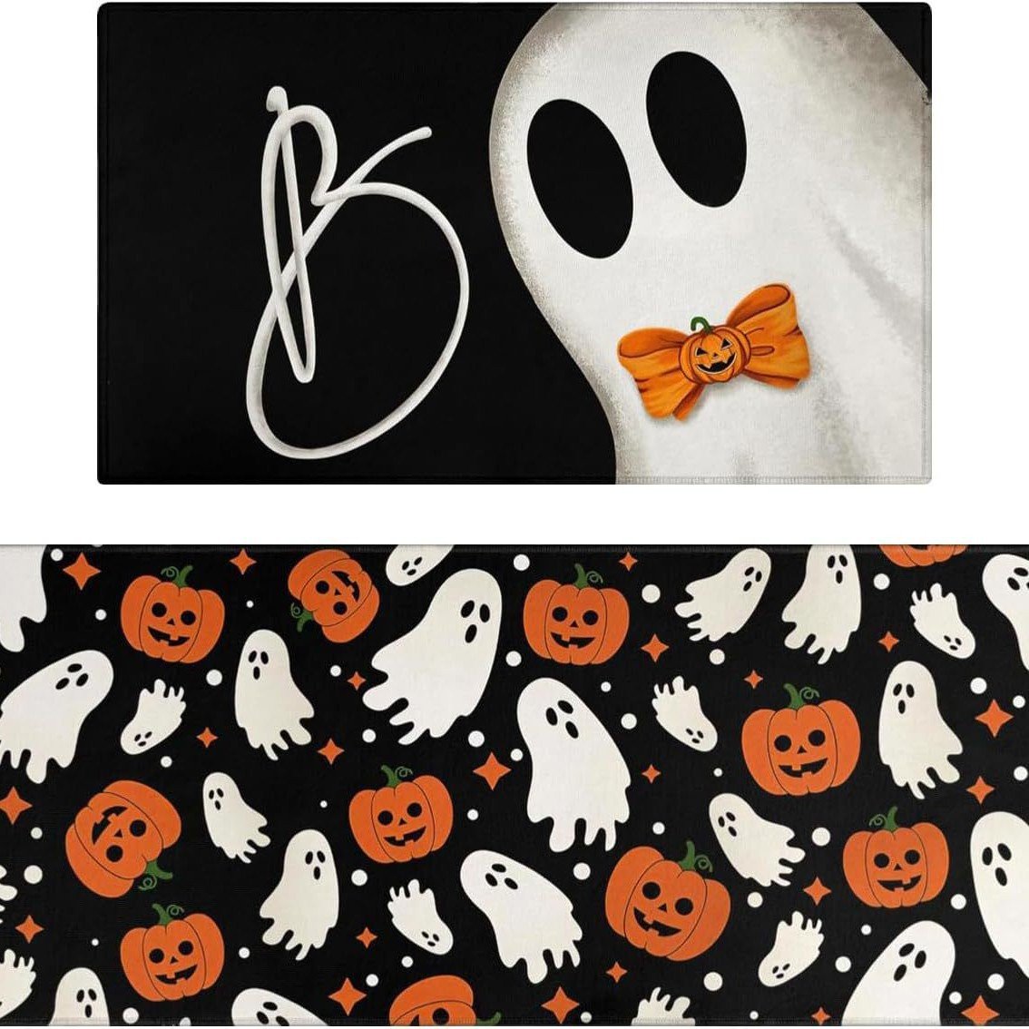 🎃 Washable Non-Slip Halloween Kitchen Rug Sets of 2