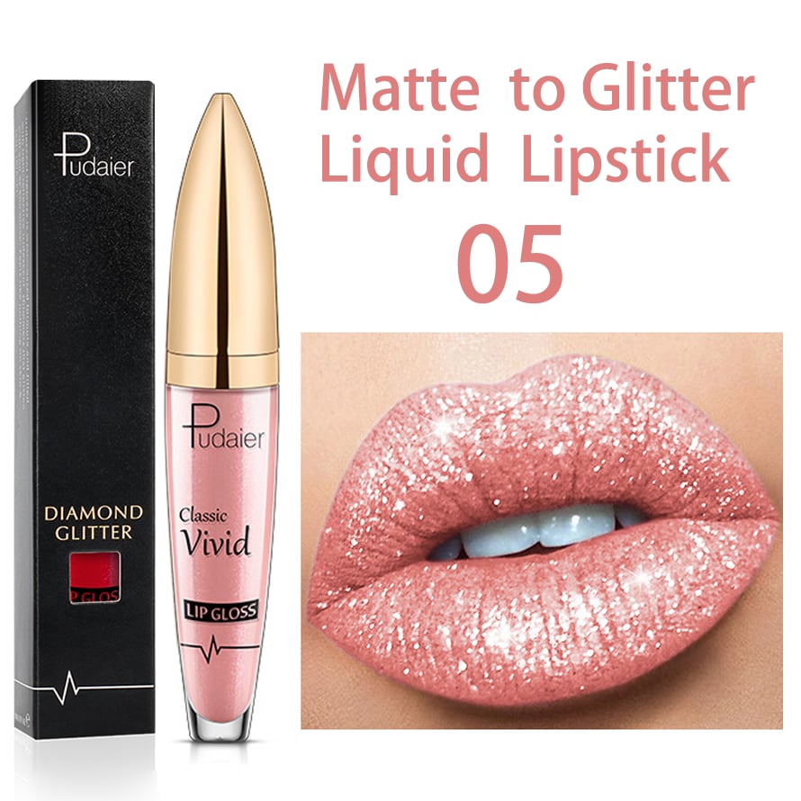 (🎃HALLOWEEN PRE SALE -48% OFF) Diamond Lip Gloss Matte To Glitter Liquid Lipstick Waterproof
