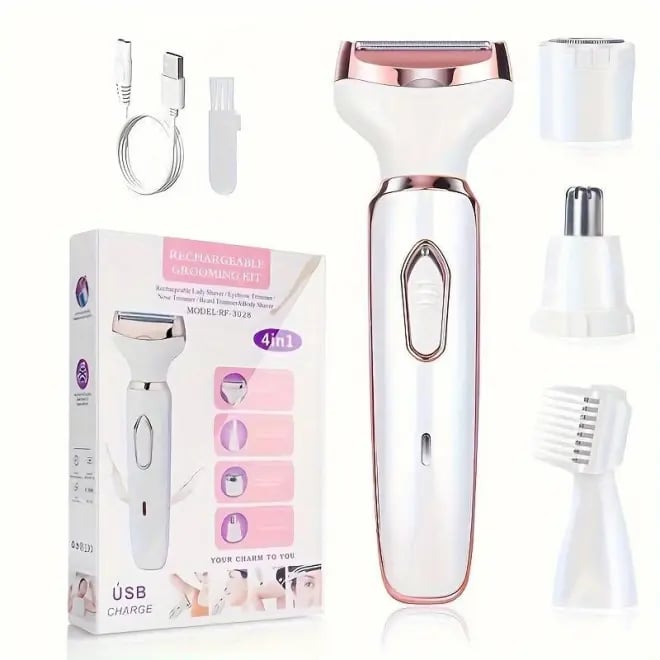 Comfort 4 in 1 Electric Lady Shaver, Body Hair Removal Epilator, Cordless Body Beauty Instrument, Gift for Halloween & Christmas, Fall Gift