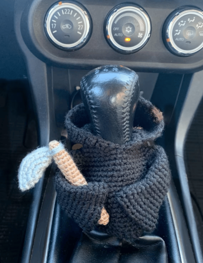 Crochet Reaper Gear shift Hoodie Perfect gift for Halloween🎃