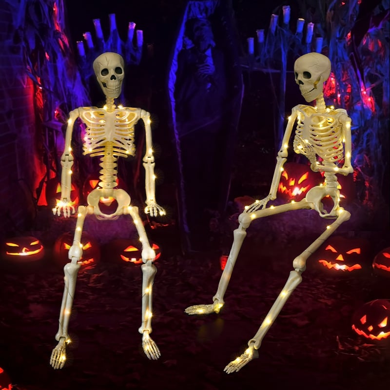 Human Skeleton Scary Bones Poseable Hanging Halloween Prop Party Decorations