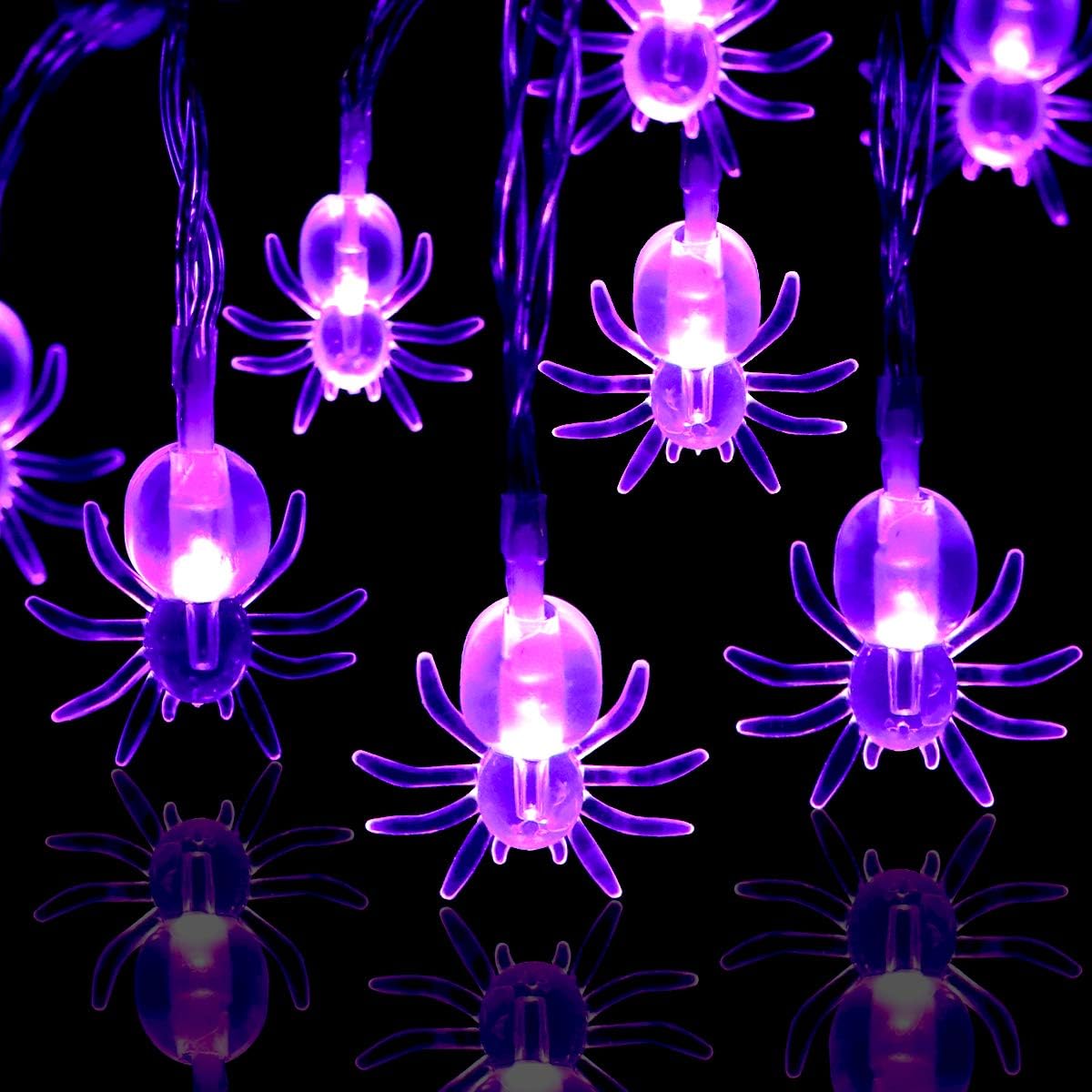 š2025 Halloween Hot Saleā”Halloween LED Light String - 10ft Battery-Powered Fairy Lights with Ghosts, Pumpkins, Spiders & Skulls for Indoor/Outdoor Decor