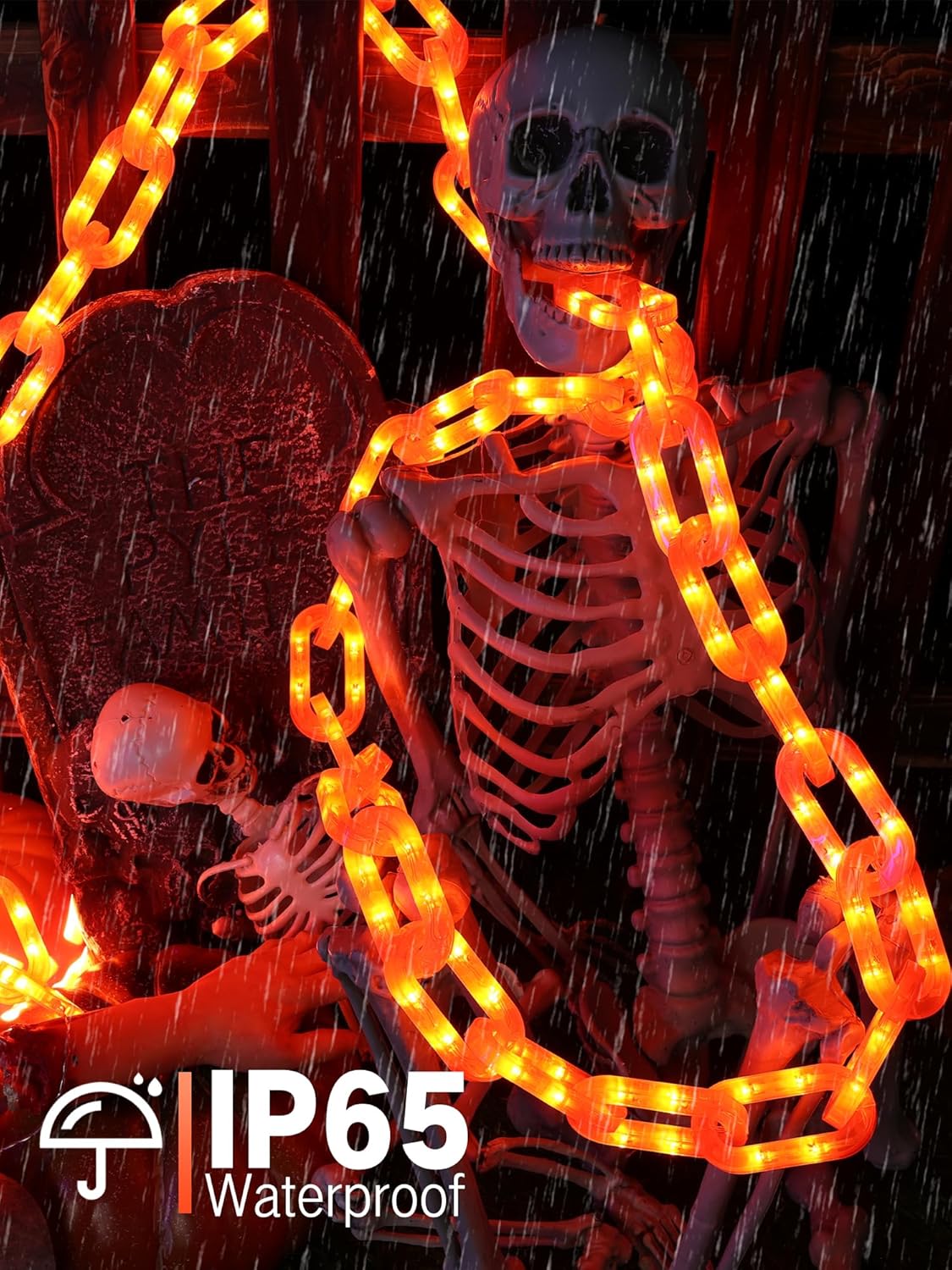 🎃Halloween Decorations Battery String Lights - 6.5 Ft 100 LED Plastic Chain String Lights with Waterproof